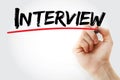 Hand writing Interview with marker, business concept Royalty Free Stock Photo