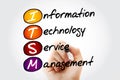 ITSM - Information Technology Service Management with marker, acronym business concept