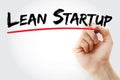 Hand writing Lean startup with marker Royalty Free Stock Photo