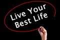 Hand Writing Live Your Best Life with a marker