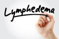 Hand writing Lymphedema with marker Royalty Free Stock Photo