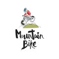 Hand writing `Mountain bike` Royalty Free Stock Photo