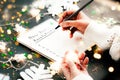 Hand writing New Year 2021 goals list Royalty Free Stock Photo