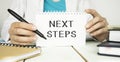 Hand writing Next Steps with marker, health Royalty Free Stock Photo