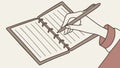 Hand Writing in Notebook: Focused Study and Creative Writing, vector design Generative AI Royalty Free Stock Photo