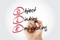 Hand writing OLE Object Linking and Embedding with marker, acronym business concept