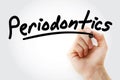 Hand writing Periodontics with marker Royalty Free Stock Photo