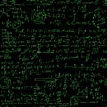 Hand writing physics formula on seamless blackboard vector illustration Royalty Free Stock Photo