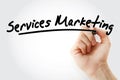 Hand writing services marketing with marker Royalty Free Stock Photo