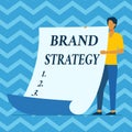 Writing displaying text Brand Strategy. Business approach longterm plan executed for the development of a good product