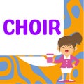 Hand writing sign Choir. Business idea a group organized to perform ensemble singing