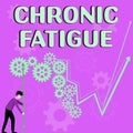 Hand writing sign Chronic Fatigue. Business approach A disease or condition that lasts for longer time