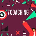 Hand writing sign 7 Coaching. Business approach Refers to a number of figures regarding business to be succesful