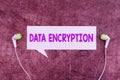 Hand writing sign Data EncryptionSymmetric-key algorithm for the encrypting electronic data. Word for Symmetrickey Royalty Free Stock Photo