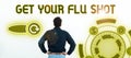 Hand writing sign Get Your Flu Shot. Word for Acquire the vaccine to protect against influenza Royalty Free Stock Photo