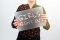 Sign displaying Girls Night OutFreedoms and free mentality to the girls in modern era. Internet Concept Freedoms and