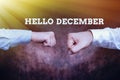 Hand writing sign Hello December. Business overview greeting used when welcoming the twelfth month of the year Two