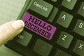 Hand writing sign Hello December. Word for greeting used when welcoming the twelfth month of the year Writing Comments