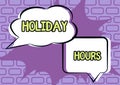 Handwriting text Holiday Hours. Business showcase Celebration Time Seasonal Midnight Sales ExtraTime Opening Woman