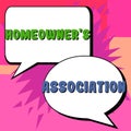 Hand writing sign Homeowner's Association. Word for Covers losses and damages to an individual's house