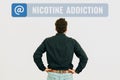 Hand writing sign Nicotine Addiction. Conceptual photo condition of being addicted to smoking or tobacco consuming Royalty Free Stock Photo