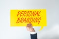 Text sign showing Personal BrandingMarketing themselves and their careers as brands. Internet Concept Marketing Royalty Free Stock Photo