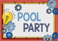 Hand writing sign Pool Party. Business idea celebration that includes activitites in a swimming pool Fixing Old Filing