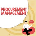 Sign displaying Procurement Management. Word Written on buying Goods and Services from External Sources