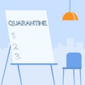 Text sign showing Quarantine. Business overview restraint upon the activities of person or the transport of goods Empty