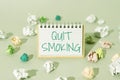 Inspiration showing sign Quit Smoking. Internet Concept Discontinuing or stopping the use of tobacco addiction Important