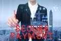 Writing displaying text Secure Payment. Conceptual photo Security of Payment refers to ensure of paid even in dispute Royalty Free Stock Photo