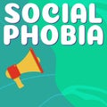 Text showing inspiration Social Phobia. Concept meaning overwhelming fear of social situations that are distressing Royalty Free Stock Photo