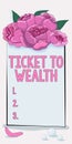 Hand writing sign Ticket to Wealth. Internet Concept Wheel of fortune Passage to Successful and brighter future