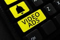 Conceptual caption Video Ads. Business concept Engage audience in the form of video content advertising Abstract