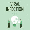 Hand writing sign Viral Infection. Business showcase Viral Infection Illustration Of Partners Bulding New Wonderful