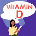 Writing displaying text Vitamin D. Business idea Nutrient responsible for increasing intestinal absorption