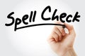 Hand writing Spell Check with marker Royalty Free Stock Photo