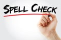 Hand writing Spell Check with marker, concept background Royalty Free Stock Photo