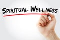 Hand writing Spiritual Wellness with marker, health concept background Royalty Free Stock Photo