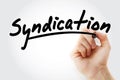 Hand writing Syndication with marker