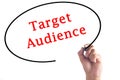 Hand writing Target Audience on transparent board Royalty Free Stock Photo