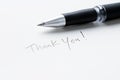Hand writing thank you note Royalty Free Stock Photo