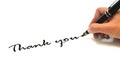 Hand writing thank you Royalty Free Stock Photo