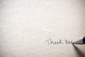 Hand writing thank you note Royalty Free Stock Photo