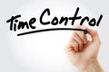 Hand writing Time control with marker Royalty Free Stock Photo