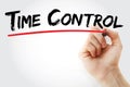 Hand writing Time control with marker Royalty Free Stock Photo