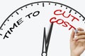Hand writing Time to Cut Cost concept with red Royalty Free Stock Photo