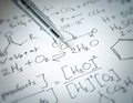 Hand writing various high school maths and science Royalty Free Stock Photo