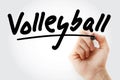 Hand writing Volleyball with marker Royalty Free Stock Photo