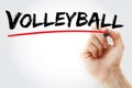 Hand writing Volleyball with marker Royalty Free Stock Photo